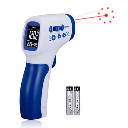 Ring Laser DS20:1 Infrared Thermometer Temperature Gun with Meat,Thermal Gun with Adjustable Emissivity&High/Low Alarm,±1% Accuracy,-58~1832℉ IR Temp Gun with Reverse Display for Food HVAC - color: Blue