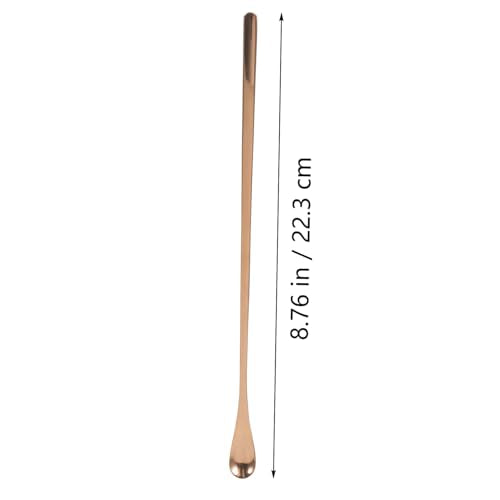 Happyyami 2pcs Feeding Spoon for Reptiles Lizard Food Scoop Pet Food Handle Spoon - color: Rose Gold