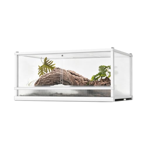 70 Gallon Reptile Tank, Reptile Enclosure for Easy Maintenance, Top Screen Ventilation & Glass Sliding Door 38''x24''x18'' - size: 38x24x18'' 70 Gallon