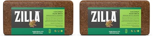 Zilla Coconut Husk Brick, Organic Bedding for Reptiles, Made with 100% Coconut Fiber, Ideal for Tropical Habitats and Egg Incubation, (Pack of 2) - size: One size (Pack of 2)