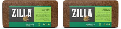 Zilla Coconut Husk Brick, Organic Bedding for Reptiles, Made with 100% Coconut Fiber, Ideal for Tropical Habitats and Egg Incubation, (Pack of 2) - size: One size (Pack of 2)