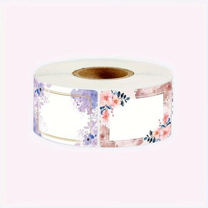 250pcs/roll Flower Pattern Self-Adhesive Labels for Gift Packaging, Handwritten Rectangular Name Stickers, Style 1 - color: Colorful 58