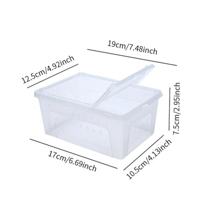 Reptile Reproduction Box Animal Housing Light Cage with Small Vents Control of Turtle Transport Container for Silk Worm, White - color: White