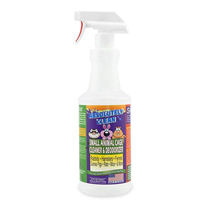 Amazing Small Animal Cage Cleaner, Just Spray/Wipe, Easily Removes Messes & Odors - Hamster Cages, Mice, Rat Cage, Guinea Pig Cage, Rabbit Cage, Ferret Cage, Dog Cage - USA Made - style: 32 Fl Oz (Pack of 1)