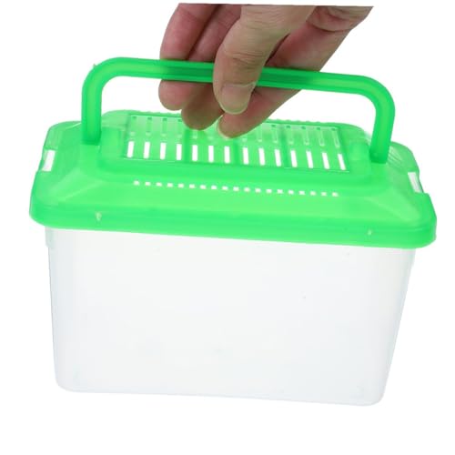 Luxshiny 2pcs Portable Handheld Critter Keeper Turtle Terrarium Pet Container Medium Plastic Reptile Carrier Suitable for Travel and Breeding