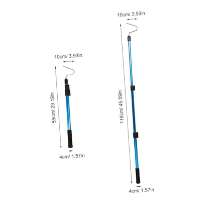 Extendable Aluminium Alloy Snake Hook Stick with Non-Slip Handle, 19.7-45.7in Retractable Snake Grabber Tool for Safe Pet Reptile Handling Indoor and Outdoor Use