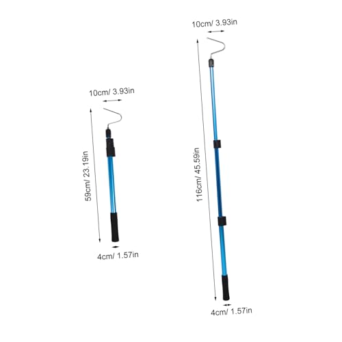 Extendable Aluminium Alloy Snake Hook Stick with Non-Slip Handle, 19.7-45.7in Retractable Snake Grabber Tool for Safe Pet Reptile Handling Indoor and Outdoor Use
