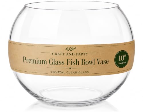 Glass Bubble Vase, 8" Height x 10" Width Glass Fish Bowl, Bubble Bowl for Terrarium, Flower Centerpiece - size: Bubble Bowl : 7.8" Height x 10" Width