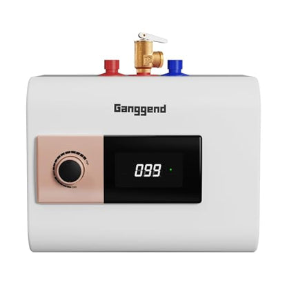 2.5 Gallon Electric Water Heater, 1500W 110V Mini Tank Under Sink Instant Hot Water Heater with Pressure Release Valve, Digital Display for Kitchen, RV, Laundry,Food Truck, Beige - color: Beige