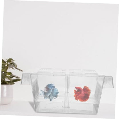 2pcs Self-Floating Fish Breeding Box Double-Layer Aquarium Incubator for Betta Fish Fry Hatching Tank with Divider for Shrimp and Reptiles