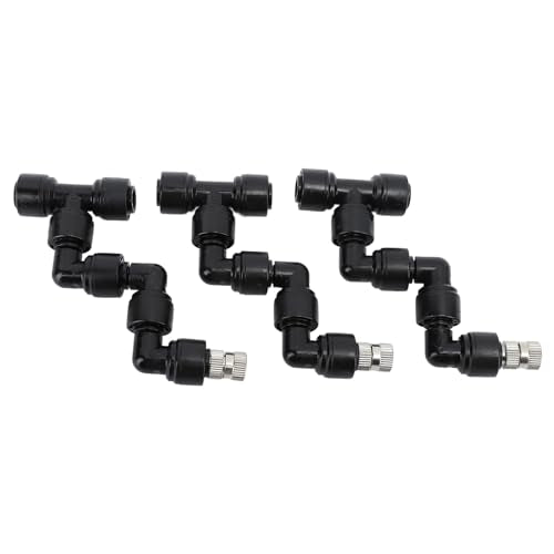 Reptile Mister Nozzles, 360 Degree Adjustable Reptile Cooling System Nozzles, Fine Mist Spray for Rainforest Tank Greenhouse Courtyard, Durable Plastic and Copper Construction with