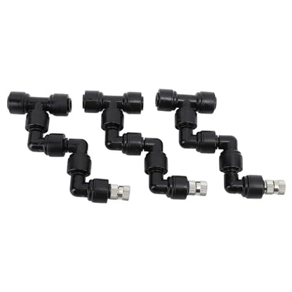 Reptile Mister Nozzles, 360 Degree Adjustable Reptile Cooling System Nozzles, Fine Mist Spray for Rainforest Tank Greenhouse Courtyard, Durable Plastic and Copper Construction with