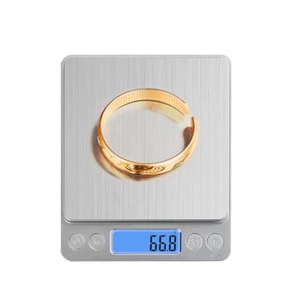 Small Digital Food Scale Ounce/OZ and Gram Scale, Kitchen Scale 3000g/0.1g High Precision for Baking, Soap Making, Jewelry, Includes 2 Trays and Batteries, 9 Units, Tare Function, Easy to Store - color: Silver