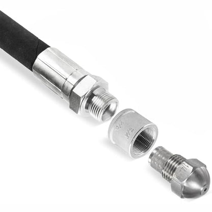 Heavy-Duty 304 Stainless Steel Mist Nozzle, 1/4 BSPT Thread, 0.7mm / 0.028 in Orifice Fine Atomizing Spray Tip, Anti-Clog, Anti-Rust for Outdoor Cooling