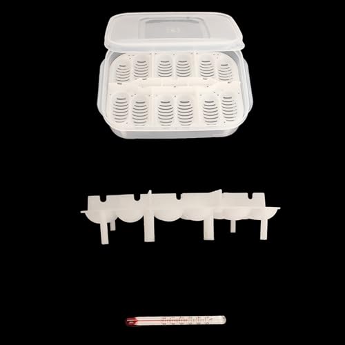 Tortoise Breeding Box 12 Grids Reptile Egg Incubator Tray | Transparent Amphibians Incubation Tray for Gecko Lizards Snake Lions Mane