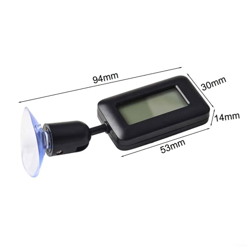FABULETTA Fahrenheit Dual Scale Thermometer, 360 Degree Rotating Hygrometer, Suction Cup Reptile Thermometer(Black) - color: Black