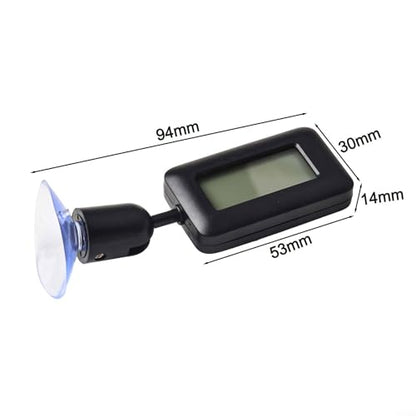 FABULETTA Fahrenheit Dual Scale Thermometer, 360 Degree Rotating Hygrometer, Suction Cup Reptile Thermometer(Black) - color: Black