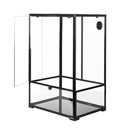 REPTIZOO 67 Gallon Large Reptile Terrarium 24"x18"x 36" Glass Paludarium Tank, Tall Reptile Enclosure Habitat with 10” Deep Base, Siphon Gravel Cleaner Set and Plants Growing Cotton Mat Included - size: 24"x18"x 36"