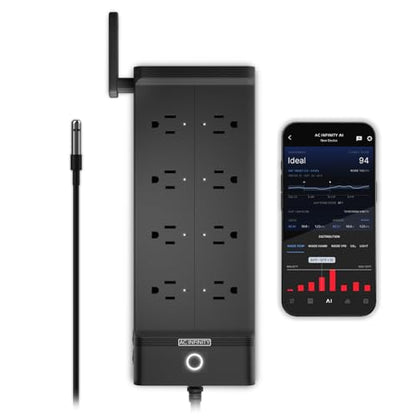 AC Infinity Outlet AI+, Environment Controller, Smart WiFi Power Strip | Dual-Zone Temperature Humidity, Individual Control 8 Plugs, AI Targeting, Thermostat Greenhouse Aquarium Terrarium Home 1800W - style: 8 Plugs