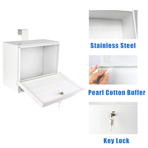 POCHAR Stainless Steel Door-Hanging Specimen Lock Box for Medical Labs | Lockable Specimen Collection Boxes for Specimen Handling and Storage, Under the Door Drop Box for Clinics, Medical Offices