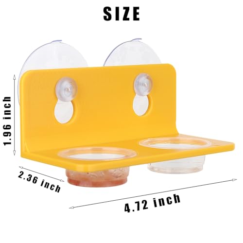 Crested Gecko Feeding Ledge with 10PCS Gecko Food Water Dish - color: Yellow