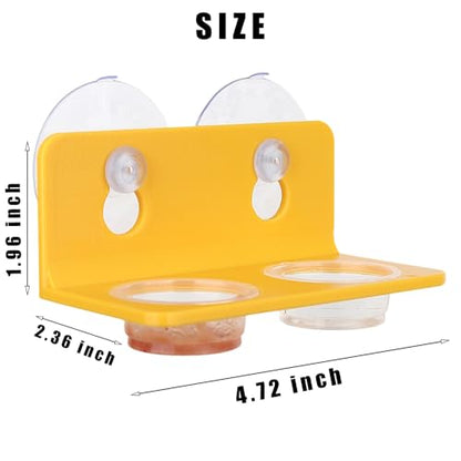 Crested Gecko Feeding Ledge with 10PCS Gecko Food Water Dish - color: Yellow
