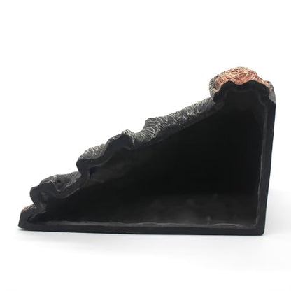 Reptile Hideouts Cave Habitat Decor, Hollow Tree Climing Ramp Basking Platform for Reptiles, Amphibians, Fish Tanks and Leopard Gecko, Snake, Lizard