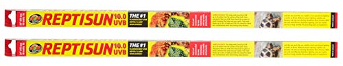 Zoo Med 2 Pack of T8 ReptiSun 10.0 UVB, 24 Inch, 17 Watt, Reptile Habitat Lighting | 24 T8 Reptisun 10.0 Uvb Bulbs, 17W Tubes, 30% Uva, Emits Uvb ≈20, Made in Germany