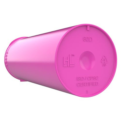 60 Dram CR Plastic Packaging Pop Top Containers - Child Resistant Travel Holder Vial Bottles - 75 qty (Pink) - color: Pink
