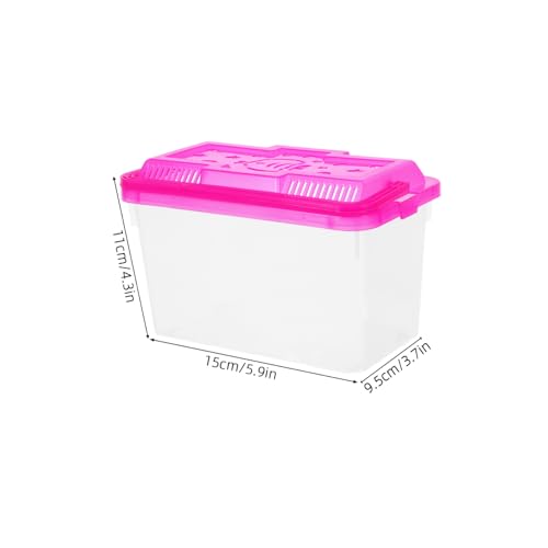 Abaodam 4Pcs Mini Transparent Fish Tank Carrier with Handle Portable Pet Breeding Box for Fish Turtles and Small Reptiles Aquarium Container with Bright Color Lid for Easy Observation