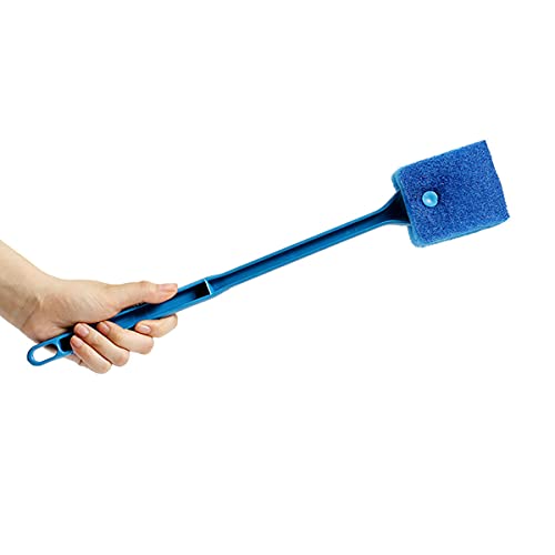 Double-Sided Fish Tank Aquarium Cleaning Sponge Brush with Non-Slip Handle Blue