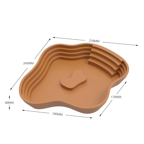 Reptile Bathing Pool Tortoise Water Dish Lizards Habitat Turtle Bath for Gecko Tortoise, Brown L - color: Brown L