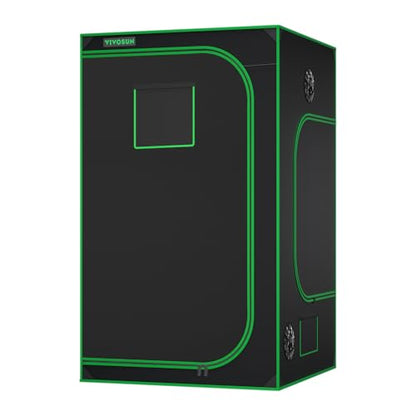 VIVOSUN S448 4x4 Grow Tent 48"x48"x80" Mylar Tent for Indoor Plants | Easy View Window,Heavy-Duty Zippers,100% Reflective Mylar Interior, Robust Steel Frame,Removable Floor Tray - size: 48"x48"x80"