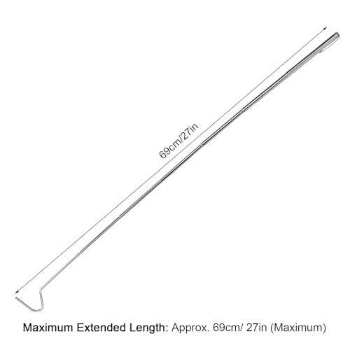Stainless Steel Snake Hook | Extendable to 27in for Safe Reptile Handling | Duckbill Head Guards Snake Skin | Portable Hook for Field Use/Pet Snakes/Enclosures