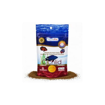Northfin Cichlid Fish Food, Slow-Sinking Pellets, 1mm, 100g | Cichlid Formula; slow-sinking pellets for carnivorous & omnivorous cichlids; whole Antarctic krill meal; crafted in Canada - size: Net Wt: 100g, style: 1mm