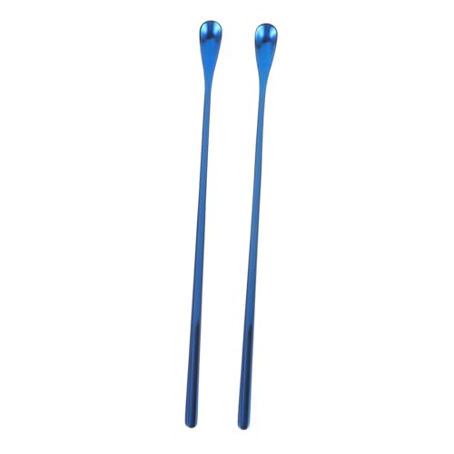 WOONEKY 2pcs Lizard Food Spoon Portable Pet Supply Scoop for Reptile Calcium Powder Feeding Tool - color: Blue