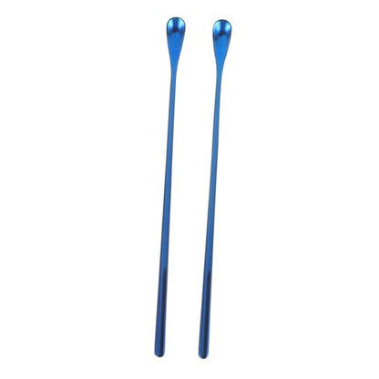 WOONEKY 2pcs Lizard Food Spoon Portable Pet Supply Scoop for Reptile Calcium Powder Feeding Tool - color: Blue