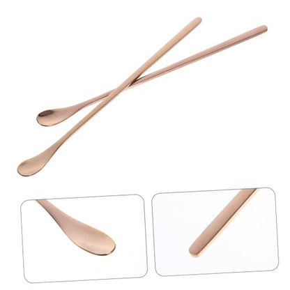 Kisangel 2Pcs Stainless Steel Reptile Food Spoon Long Handle Lizard Feeding Tool for Small Animals Durable and Easy Pet Feeding and Maintenance