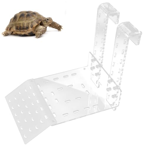 Zerodis Turtle Basking, Transparent Tortoise Resting Terrace Aquatic Reptile Basking Turtle Hanging Ramp Climbing Shelf for Aquarium(TC) - color: Tc