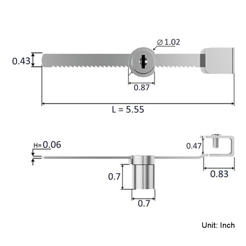Sliding Glass Door Ratchet Lock with Chrome Finish – Keyed Alike, Fits 4-8mm Glass, Secure Showcase Display Case Lock for Cabinets, Retail Stores & Home Use - 8 Pack - size: 8 Pack