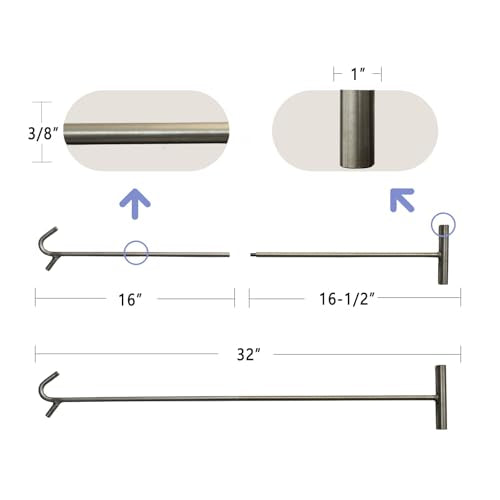 5th Wheel Pin Puller,Portable Stainless Steel Type S-Hook 32 inch,1pack