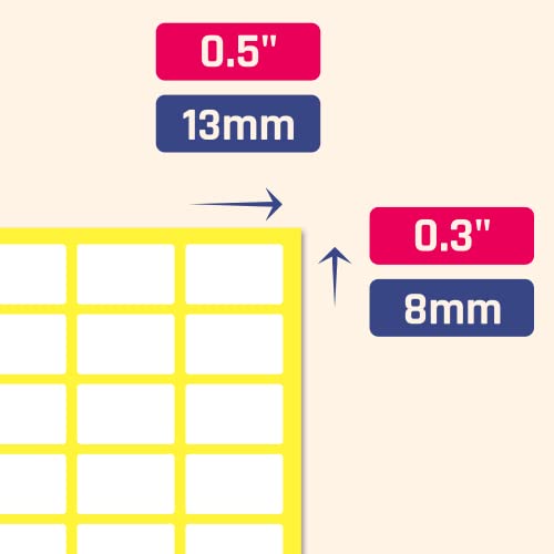 0.5" x 0.3", 2000 Pack - Small Price Stickers, White Pricing Labels | Small Labels to Write On - size: 2000 Pack