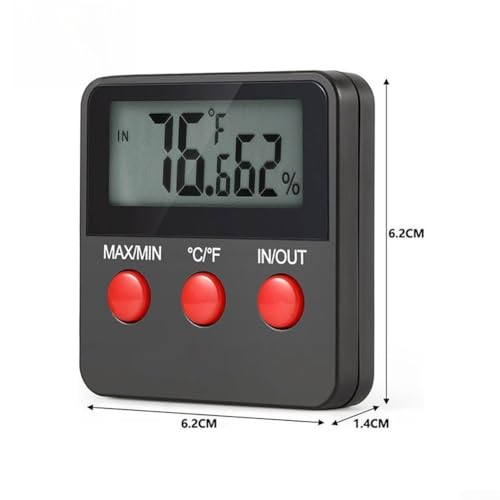 DTH74 Digital Hygrometer Thermometer with Clear LCD Screen for Reptile Habitat, Egg Incubation and Monitoring
