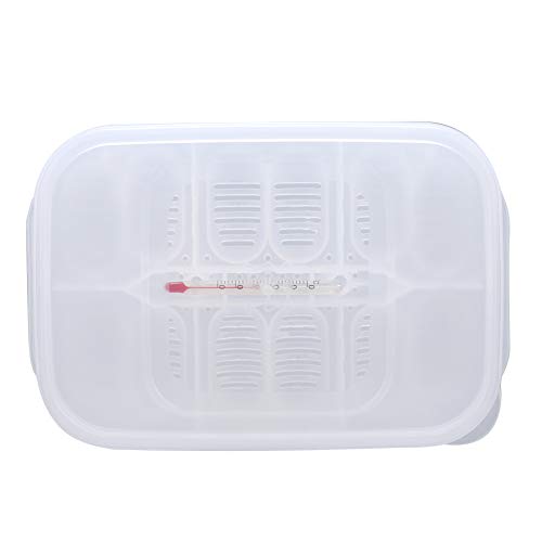 Jeanoko Transparent Plastic Reptile Breeding Box with Hatching Tray for Snakes, Lizards, and Eggs - 16.5x11x5.2cm