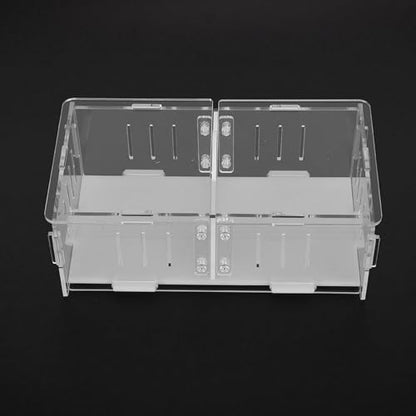 Acrylic Reptile Breeding Box, Feeding and Landscaping Box, Transparent with Movable Partition for Crickets and Small Reptiles
