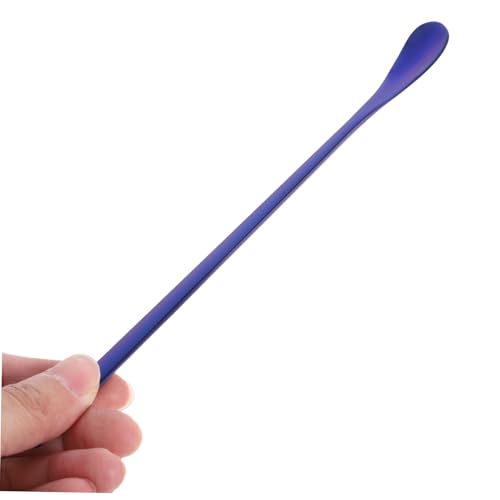2pcs Reptile Food Spoon Stainless Steel Small Reptile Water Feeder Tortoise Food Scoop - color: Blue