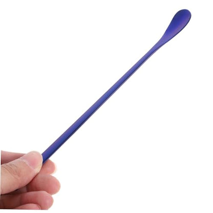 2pcs Reptile Food Spoon Stainless Steel Small Reptile Water Feeder Tortoise Food Scoop - color: Blue