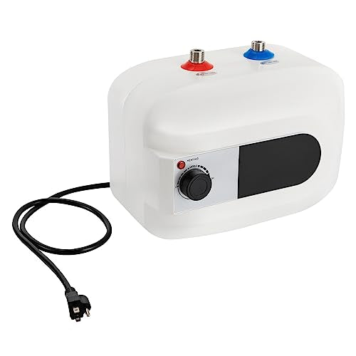 Electric Mini Tank Water Heater 1.5kw, 1.6Gal Under Sink Water Heater | Fast Heating | Adjustable Range from 86-149°F | Ideal for Sinks, Kitchens, Bathrooms, and Rvs | 9.06''L* 9.06''W *12.8''H