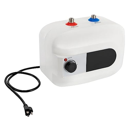 Electric Mini Tank Water Heater 1.5kw, 1.6Gal Under Sink Water Heater | Fast Heating | Adjustable Range from 86-149°F | Ideal for Sinks, Kitchens, Bathrooms, and Rvs | 9.06''L* 9.06''W *12.8''H