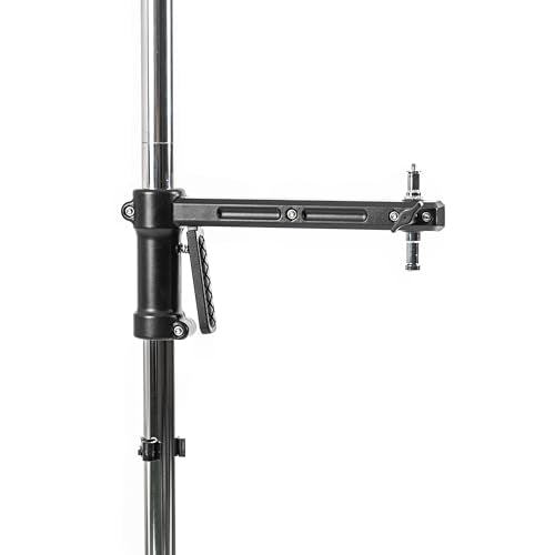 Cheetah Stand Pistol Grip Light Stand with Castors with Sliding Arm & Chrome Plated. Max Weight of 15lbs & 6.5 Max Height.